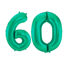 Folieballon 60 jaar metallic groen 86cm