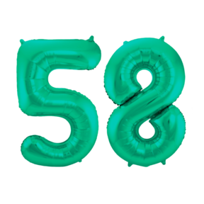Folieballon 58 jaar metallic groen 86cm