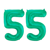 Folieballon 55 jaar metallic groen 86cm