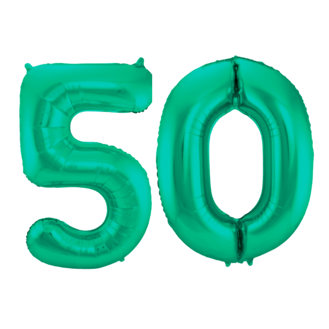 Folieballon 50 jaar metallic groen 86cm