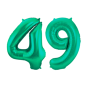 Folieballon 49 jaar metallic groen 86cm