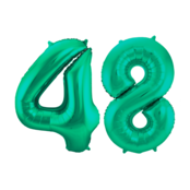 Folieballon 48 jaar metallic groen 86cm