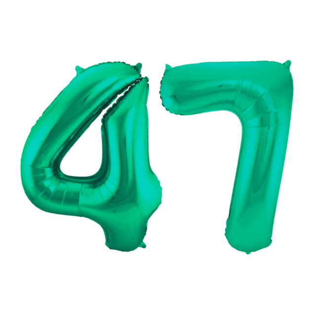 Folieballon 47 jaar metallic groen 86cm