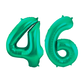 Folieballon 46 jaar metallic groen 86cm