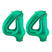 Folieballon 44 jaar metallic groen 86cm