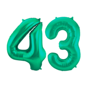 Folieballon 43 jaar metallic groen 86cm Folieballon 43 jaar metallic groen 86cm
