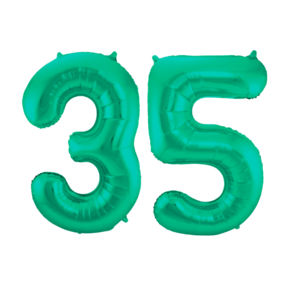Folieballon 35 jaar metallic groen 86cm