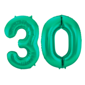 Folieballon 30 jaar metallic groen 86cm