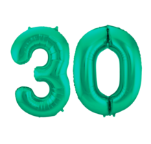 Folieballon 30 jaar metallic groen 86cm