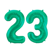Folieballon 23 jaar metallic groen 86cm