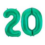 Folieballon 20 jaar metallic groen 86cm