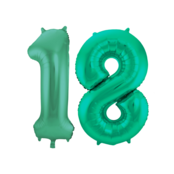 Folieballon 18 jaar metallic groen 86cm