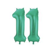 Folieballon 11 jaar metallic groen 86cm