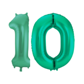 Folieballon 10 jaar metallic groen 86cm