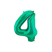 Folieballon 4 jaar metallic groen 86cm
