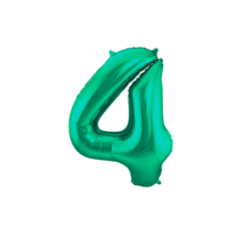 Folieballon 4 jaar metallic groen 86cm