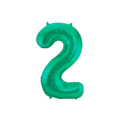 Folieballon 2 jaar metallic groen 86cm