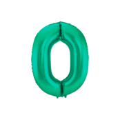 Folieballon cijfer 0 metallic groen 86cm