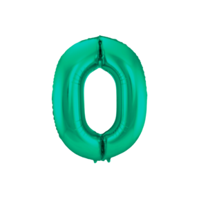 Folieballon cijfer 0 metallic groen 86cm
