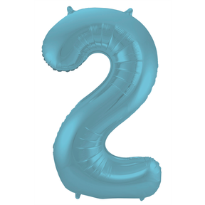 Folieballon 2 jaar metallic pastel blauw mat 86cm