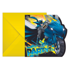 Batman Uitnodigingen met envelop 6 stuks