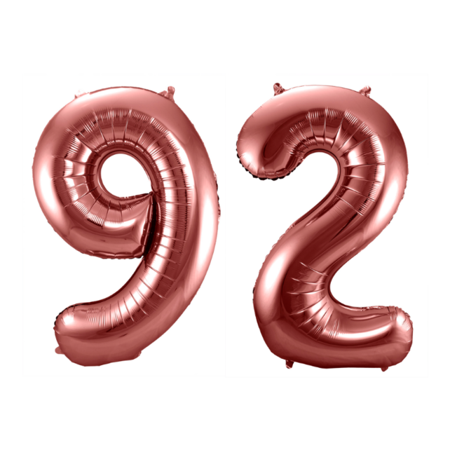 Folieballon 92 jaar brons 86cm