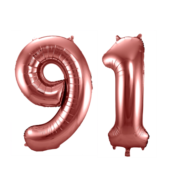 Folieballon 91 jaar brons 86cm