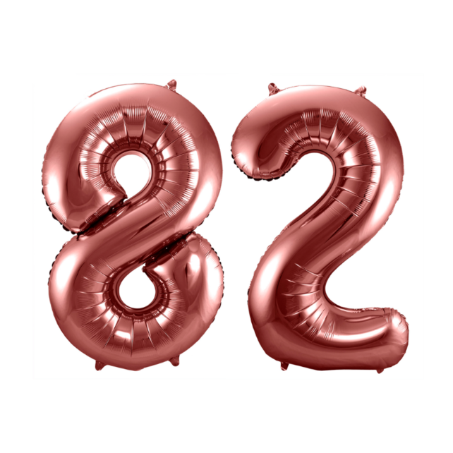 Folieballon 82 jaar brons 86cm