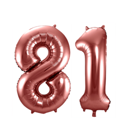 Folieballon 81 jaar brons 86cm