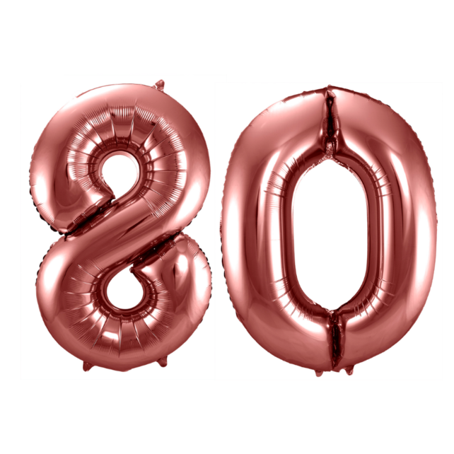 Folieballon 80 jaar brons 86cm
