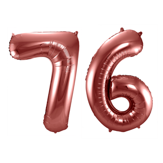 Folieballon 76 jaar brons 86cm