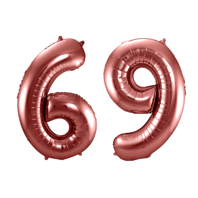 Folieballon 69 jaar brons 86cm