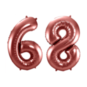 Folieballon 68 jaar brons 86cm