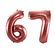 Folieballon 67 jaar brons 86cm
