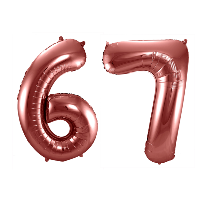 Folieballon 67 jaar brons 86cm