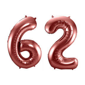 Folieballon 62 jaar brons 86cm