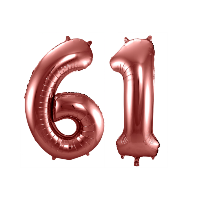 Folieballon 61 jaar brons 86cm