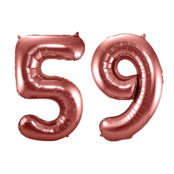 Folieballon 59 jaar brons 86cm