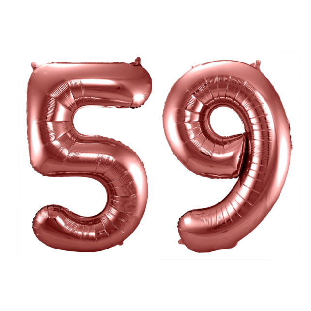 Folieballon 59 jaar brons 86cm