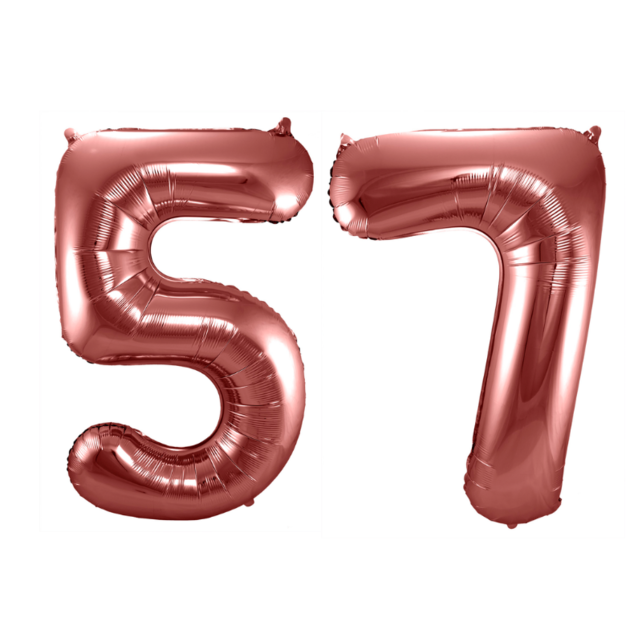 Folieballon 57 jaar brons 86cm