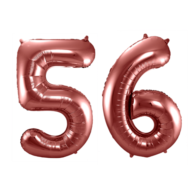 Folieballon 56 jaar brons 86cm