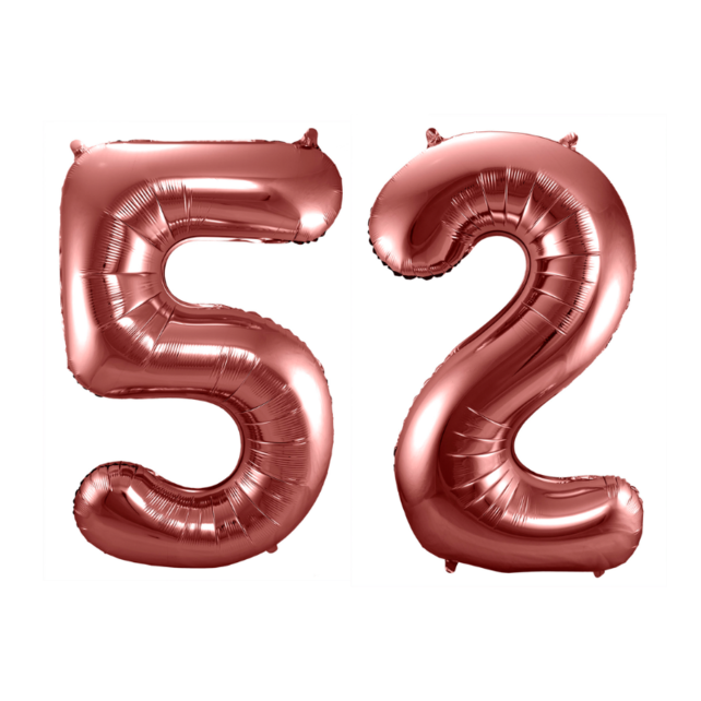 Folieballon 52 jaar brons 86cm