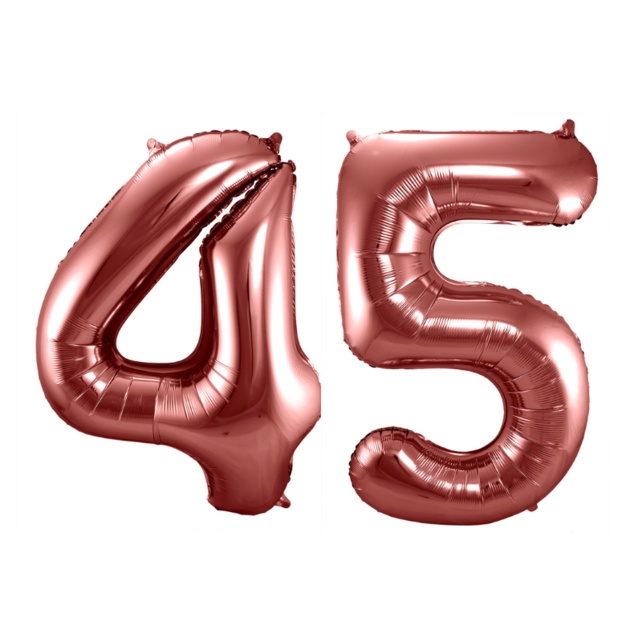 Folieballon 45 jaar brons 86cm