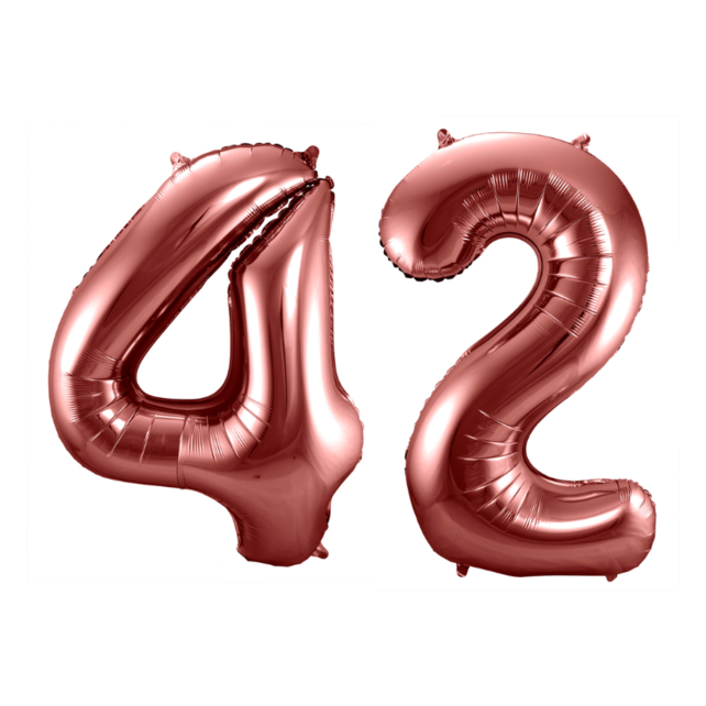 Folieballon 42 jaar brons 86cm