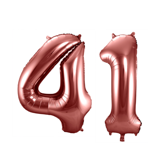 Folieballon 41 jaar brons 86cm