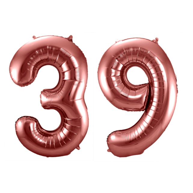 Folieballon 39 jaar brons 86cm