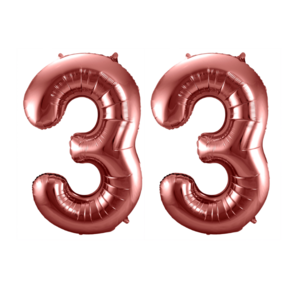 Folieballon 33 jaar brons 86cm