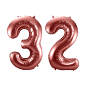 Folieballon 32 jaar brons 86cm