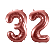 Folieballon 32 jaar brons 86cm