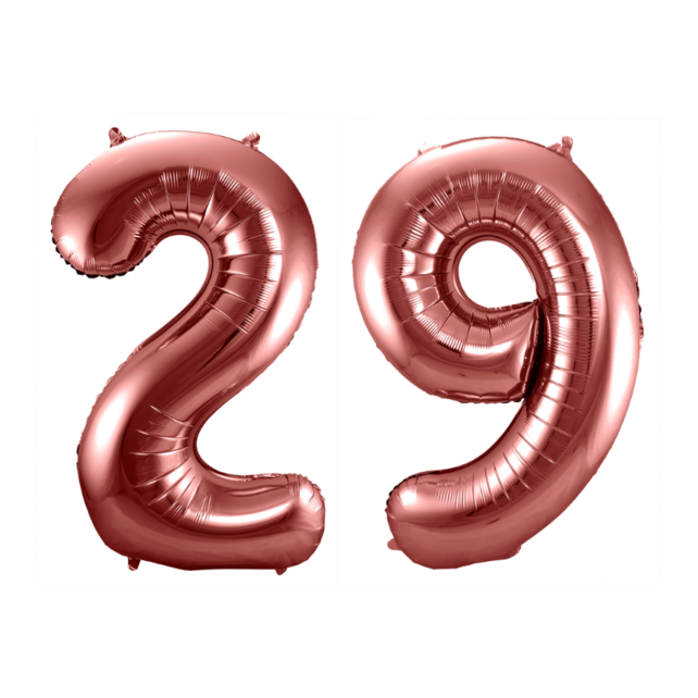Folieballon 29 jaar brons 86cm